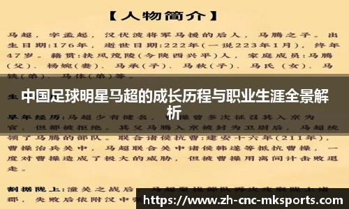 中国足球明星马超的成长历程与职业生涯全景解析